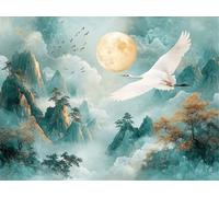 5D Paisaje Diamond Painting Pájaro Diamond Painting Kit Completo, Manualidades Adultos, DIY Cristal Pintura De Diamante, Dibujos con Diamantes Para Principiante, Decoración Pared Hogar 35x50cm 0Y-1107