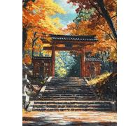 5D Pintura de Diamante Arquitectura Diamond Painting Kits Adultos, Bosque DIY Diamond Painting Bordado Punto de Cruz Kit Completo Adultos, Decoración De Pared, Regalos Mujeres 90x120cm, Model 294