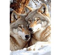 5D Pintura de Diamante Lobo Diamond Painting Kits Adultos, Animal DIY Diamond Painting Bordado Punto de Cruz Kit Completo Manualidades Adultos, Decoración De Pared, Regalos Mujeres 90x120cm, Model 36