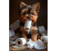 5D Pintura de Diamante Perro Diamond Painting Kits Adultos, Lindo DIY Diamond Painting Bordado Punto de Cruz Kit Completo Manualidades Adultos, Decoración De Pared, Regalos Mujeres 40x50cm, Model 504