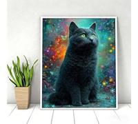 5D Pintura Diamante Adultos, Animal Gato Diamond Painting Adultos Kit, Pintura Diamante Niños, DIY Cristal Art Diamond Painting Kits Para Navidad Decoración De Pared Del Hogar 70x95cm PjY4844 N-1