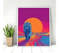 5D Pintura Diamante Adultos, Animal Perro Diamond Painting Adultos Kit, Pintura Diamante Niños, DIY Cristal Art Diamond Painting Kits Para Navidad Decoración De Pared Del Hogar 100 x 200cm PjY9484 2-X