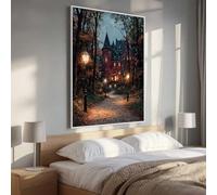 5D Pintura Diamante Adultos, Bosque Casa Diamond Painting Adultos Kit, Kit Pintura Diamante Niños, DIY Cristal Art Diamond Painting Para Navidad Decoración De Pared Del Hogar 90 x 120cm PjY7814 T-C