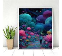 5D Pintura Diamante Adultos, Bosque Flor Diamond Painting Adultos Kit, Pintura Diamante Niños, DIY Cristal Art Diamond Painting Kits Para Navidad Decoración De Pared Del Hogar 100x200CM PjY384 6-M