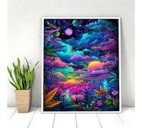 5D Pintura Diamante Adultos, Cielo Flor Diamond Painting Adultos Kit, Pintura Diamante Niños, DIY Cristal Art Diamond Painting Kits Para Navidad Decoración De Pared Del Hogar 70 x 90cm PjY4732 K-N