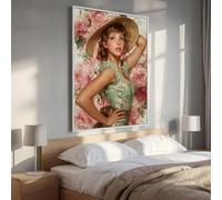 5D Pintura Diamante Adultos, Flor Mujer Diamond Painting Adultos Kit, Kit Pintura Diamante Niños, DIY Cristal Art Diamond Painting Para Navidad Decoración De Pared Del Hogar 90x120CM PjY170 G-T