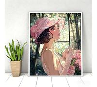 5D Pintura Diamante Adultos, Flor Mujer Diamond Painting Adultos Kit, Pintura Diamante Niños, DIY Cristal Art Diamond Painting Kits Para Navidad Decoración De Pared Del Hogar 90 x 120cm PjY6008 B-7