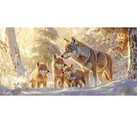 5D Pintura Diamante Adultos Grande, Lobo de invierno Diamond Painting Adultos Kit, Kit Pintura Diamante Niños, DIY Cristal Diamond Painting Kits Completo Para Decor De Pared Del Hogar 60x120cm b-150