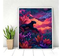 5D Pintura Diamante Adultos, Leopardo Flor Diamond Painting Adultos Kit, Pintura Diamante Niños, DIY Cristal Art Diamond Painting Kits Para Navidad Decoración De Pared Del Hogar 60x80cm PjY4640 N-1