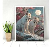 5D Pintura Diamante Adultos, Lince Animal Diamond Painting Adultos Kit, Pintura Diamante Niños, DIY Cristal Art Diamond Painting Kits Para Navidad Decoración De Pared Del Hogar 80x110cm PjY7936 B-7