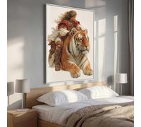 5D Pintura Diamante Adultos, Mujer Tigre Diamond Painting Adultos Kit, Kit Pintura Diamante Niños, DIY Cristal Art Diamond Painting Para Navidad Decoración De Pared Del Hogar 50x70cm PjY3450 X-N