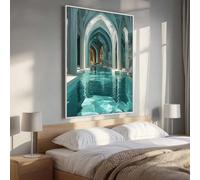 5D Pintura Diamante Adultos, Paisaje Arquitectura Diamond Painting Adultos Kit, Kit Pintura Diamante Niños, DIY Cristal Art Diamond Painting Para Navidad Decoración De Pared 90 x 120 cm PjY384 W-B