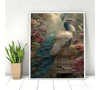 5D Pintura Diamante Adultos, Pavo Real Flor Diamond Painting Adultos Kit, Pintura Diamante Niños, DIY Cristal Art Diamond Painting Kits Para Navidad Decoración De Pared Del Hogar 100x200cm PjY1980 8-E