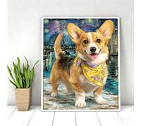 5D Pintura Diamante Adultos, Perro Animal Diamond Painting Adultos Kit, Pintura Diamante Niños, DIY Cristal Art Diamond Painting Kits Para Navidad Decoración De Pared Del Hogar 80 x 110 cm PjY4916 M-7