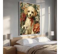 5D Pintura Diamante Adultos, Perro Flor Diamond Painting Adultos Kit, Kit Pintura Diamante Niños, DIY Cristal Art Diamond Painting Para Navidad Decoración De Pared Del Hogar 40 x 50cm PjY7750 W-7