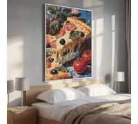 5D Pintura Diamante Adultos, Verdura Pizza Diamond Painting Adultos Kit, Kit Pintura Diamante Niños, DIY Cristal Art Diamond Painting Para Navidad Decoración De Pared Del Hogar 50 x 70cm PjY272 A-K