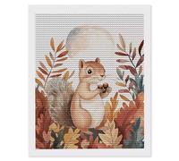 5D Pintura Diamante Kit, DIY Diamond Painting Kits for Adultos, Kit Pintura Diamante Animales ardillas, Redondo Diamantes, DIY Painting by Numbers Diamond Art Kits, para Decor de Hogar 80x100cm O-187