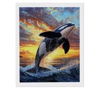 5D Pintura Diamante Kit, DIY Diamond Painting Kits for Adultos, Kit Pintura Diamante Ocean Whale, Redondo Diamantes, DIY Painting by Numbers Diamond Art Kits, para Decoración de Hogar 30x40cm O319