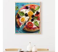 5D Pizza Diamond Painting, Fruta Diamond Painting Kit Completo, Manualidades Adultos DIY Cristal Pintura De Diamante Para, Paint Para Decor De Pared Del Hogar,s Femeninos 50 x 70 cm PjY7391 O-2