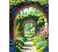 5D Round Diamond Painting Kit Completo Adultos 100x130cm,Jardín flores de primavera Pintura de Diamantes para adultos,DIY Diamond Arte Bordado Punto de Cruz Cuadros Decoración de Pared Hogar Regalo