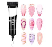 5D Sculpting Gel, Clear Finger Gel, Strong Molding Texture, Smooth Application Finish, Nail Glue for 3D Designs, Home, Salon, Arts, Cute Long, Short Nails, Women, Girls