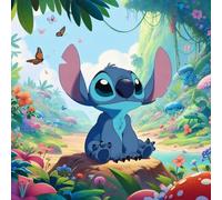 5D Stitch Diamond Painting Mariposa, dibujos animados anime pintura de diamantes, DIY flores diamante, kit de arte de mosaico, ideal para principiantes y profesionales