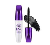 5D Waterproof Mascara Pestañas Largas, Resistente al Agua Volum Pincel Negro Pestañas Negras, Mascara Crema de Mascara Larga Duración con Fibra de Silk Fibra, No Agrumar, Extra Volumen, Gruesa y Curl