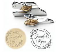5DDIAMOND - Sello personalizado en relieve para bibliotecas domésticas - Crea tu propia boda redonda dulce - Ahorra la fecha en relieve