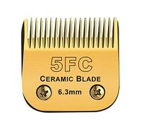 5FC Blade - Cuchilla de repuesto compatible con cortapelos de perros Andis/la mayoría de cortapelos de mascotas Oster A11/Wahl KM Series (5FC: 6,3 mm), dorado)