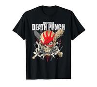 5FDP Warhead Skull Front Back Print Camiseta, Hombre, Negro, XXL