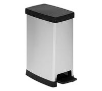 5five - Papelera con pedal - Capacidad de 40 l - Plástico y metal - Gris - Cierre suave - Revestimiento antimanchas - Fácil de limpiar