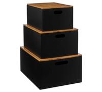 5five - 3 Cajas bava de bambú Negro