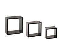 5five - 3 pequeños estantes de pared "fixy" cubo negro