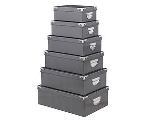 5five - 6 cajas de esquina de metal gris
