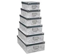 5five - 6 cajas "delicatesse" en blanco y negro con esquinas metálicas
