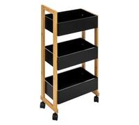5five - aparador naturéo de 3 Niveles con Ruedas, Acacia Negra
