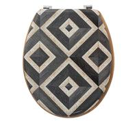 5five - Asiento Inodoro Canvas Negro y Beige