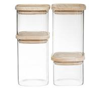 Set de 4 botes secret de gourmet cocina apilable vidrio