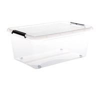 5five - caja de plástico transparente "clip n box" 40l