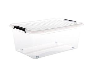 5five - caja de plástico transparente "clip n box" 40l