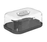 5five - Caja de quesos Fresh Eat Grey (28,7 x 19 x 10,7 cm), bandeja acanalada y tapa con cierre a presión. Para guardar y servir.