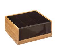 5 five simply smart 5five - caja de té bambú negro de 6 compartimentos