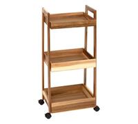 5Five - Carrito de servicio de madera de acacia marrón ACACIA - 40 x 30,5 x 84,5 cm - Carrito de almacenamiento para cocina, dormitorio y baño, ideal para organizar y optimizar