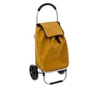 5five - carro de la compra plegable de 2 ruedas "modern color" amarillo mostaza