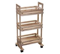 Carrito Auxiliar De Madera 3 Niveles