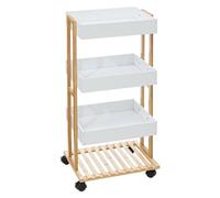 5five - Carro naturéo 4 Niveles con Ruedas bambú Blanco
