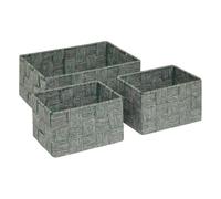 5Five - Cesta de almacenaje Verde Lise de poliéster y Acero - 0,9 L y 3,9 L - 22 x 16 x 9 cm - Organizador para el hogar, Accesorio práctico