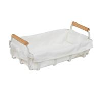 5Five - Cesta para pan blanca BALM de acero y pino - 27,6 x 15,9 x 10,9 cm - Organizador de cocina, cesta decorativa