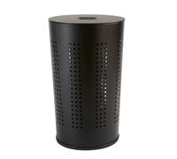 5five - cesto de la Ropa Cristal de Metal y Madera Negra 45l