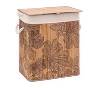 5five - cesto de la ropa de bambú "blackflora" 60l
